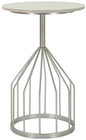 kisasztal ezüst fém vázzal és márvány lappal – exkluzív