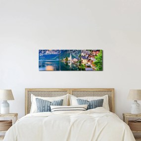 Kép - Alpesi falu (órával) (90x30 cm)