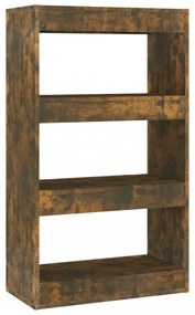 füstös tölgy színű fa könyvszekrény/térelválasztó 60x30x103 cm
