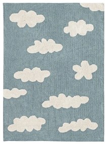 Kék mosható kézi szövésű pamut gyerek szőnyeg 120x160 cm Clouds Vintage Blue – Lorena Canals