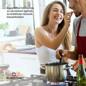 Klarstein Ignito Chef Edition, 5 zóna, gáz főzőlap, 5 égő, Sabaf égők, üvegkerámia felület