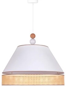 Duolla - Csillár zsinóron AVIGNON 1xE27/15W/230V á. 60 cm fehér/rattan