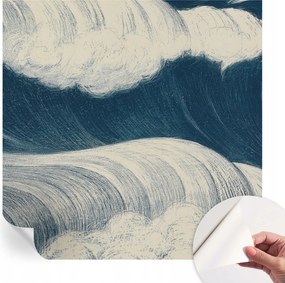 Öntapadós tapéta Divatos 3D fali ragasztóval Tengeri hullámok 250x250 cm