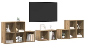 TV Szekrény Szett 8 pcs Artisan tölgy 37 x 35 x 72 cm Faanyag
