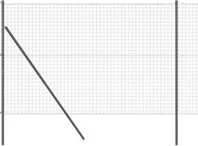 vidaXL Kerítés oszlopokkal Szürke 1,5 x 10 m Acél és PVC