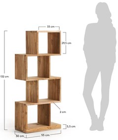 Natúr színű teakfa könyvespolc 55x132x30 cm Aroba – Kave Home