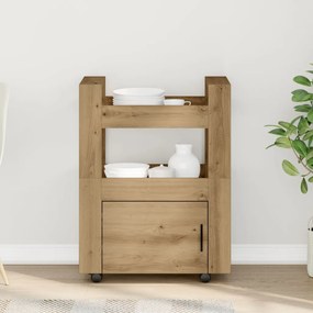 Konyhai Trolly Mesteri Tölgy 60x45x80 cm Mérnöki Fa