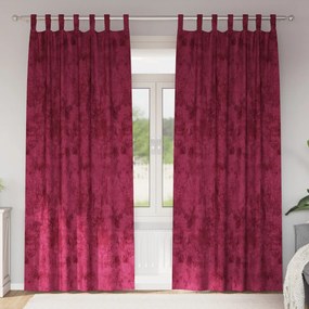 Bársonyos Függönyök 2 db Gombfüllel Burgundi Vörös 225x140 cm