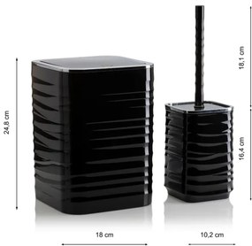 Fürdőszobai készlet WAVE 5 db fekete/króm