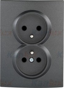 Dupla tápcsatlakozó aljzat Logi Kanlux védelemmel