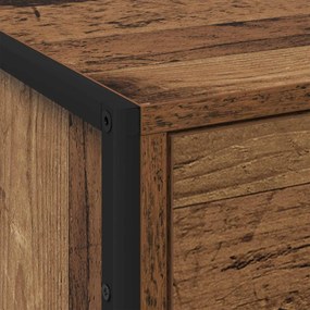 vidaXL Éjjeli asztal fiókkal Öreg fa 50 x 39.5 x 50 cm Faanyag
