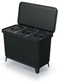 SYSTEMA szelektív hulladékgyűjtő 3 x 10 l fekete