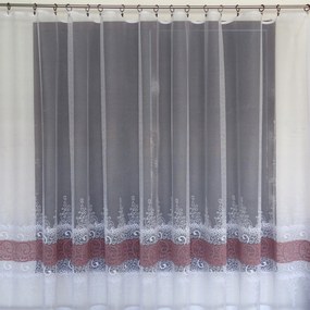 Mg Függöny 623/768 fehér/BR Rózsaszín 360x170 K szalaggal