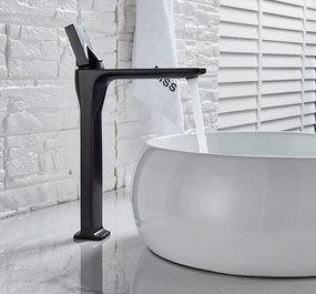 Fürdőszobai csaptelep EYN VU1610 magas és alacsony kivitelben, többféle felülettel, például krómmal és matt — Fekete — 33 cm – szabadon álló mosdóhoz