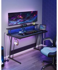 SOLEA-X fekete íróasztal háttérvilágítással