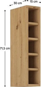 Felső nyitott szekrény, artisan tölgy, MONRO 15 G-72 OTW
