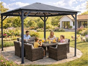 kerti pavilon LANITPLAST 33 antracit + átlátszó PC LG2468