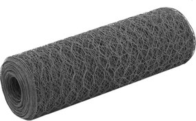 vidaXL szürke PVC-bevonatú acél csirkeháló drótkerítés 25 x 0,5 m