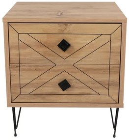 Éjjeli szekrényke LUNA 55x50 cm barna/fekete