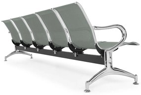 Fém pad a váróterembe REST, 5 ülés, szürke