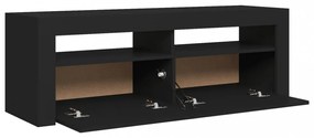fekete TV-szekrény LED-világítással 120 x 35 x 40 cm