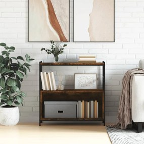 füstös tölgy szerelt fa és vas könyvespolc 80 x 30 x 78,5 cm