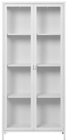 Brisbane vitrin, 2 üvegajtó, acél, fehér 80x35x175 cm