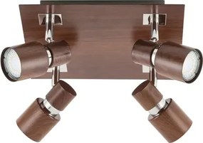 Beltéri karos spotlámpa gu10 4x50w wenge merkur