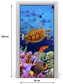 Ajtó tapéta korallzátony 75x205 cm
