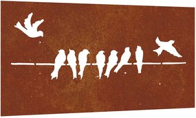 vidaXL madármintás corten acél kerti faldísz 105 x 55 cm