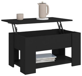 Fekete szerelt fa dohányzóasztal 79 x 49 x 41 cm