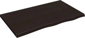 vidaXL sötétbarna kezelt tömör fa fürdőszobai pult 100x60x(2-4) cm