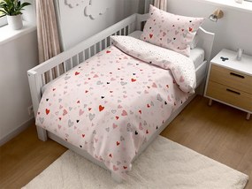 Krepp kiságy ágyneműhuzat Renforcé LOVITA rózsaszín Ágyneműhuzat mérete: 45 x 65 cm | 90 x 140 cm