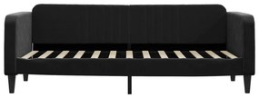 fekete kihúzható bársony heverő 80 x 200 cm