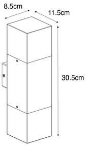 Kültéri fali lámpa fekete opál búrával 2-lámpás IP44 - Denmark