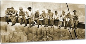 Vászonkép 210x100 Munkások a gerendán