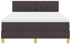 Box Spring Ágy Matraccal &amp; LED Sötétbarna 140x200 cm Szövet