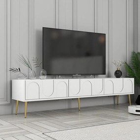 TV szekrény Lyon 43 - Fehér, Arany