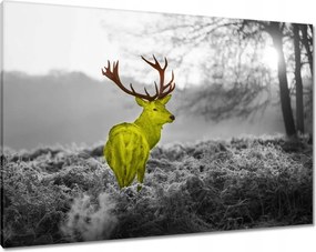 Vászonkép 100x70 Sárga szarvas Erdő Tájkép