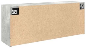betonszürke szerelt fa fali fürdőszobaszekrény 100 x 25 x 40 cm