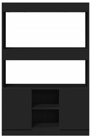 fekete szerelt fa magasszekrény 92 x 33 x 140 cm