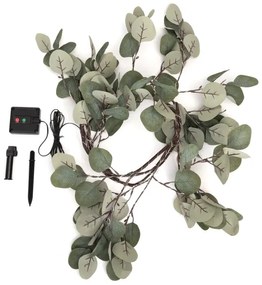 Aigostar - LED napelemes lánc 110 LED/4m IP65 300 mAh meleg fehér eukaliptusz