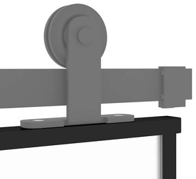 fekete edzett üveg és alumínium tolóajtó 90 x 205 cm