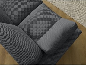 Sötétszürke kordbársony sarokkanapé Belair – Bobochic Paris