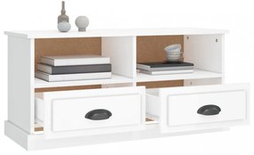 fehér magasfényű szerelt fa TV-szekrény 93x35,5x45 cm