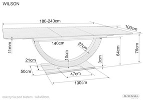 Wilson bővíthető étkezőasztal 180-240 cm