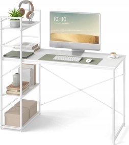 Íróasztal MAX 4.0 polccal, 120x44 cm, fehér