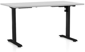 OfficeTech A állítható magasságú asztal, 120 x 80 cm, fekete alap, világosszürke