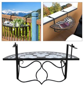 Lehajtható balkon asztal - fekete