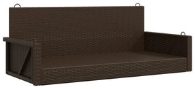 barna polyrattan hintapad 119 x 56 x 48 cm
